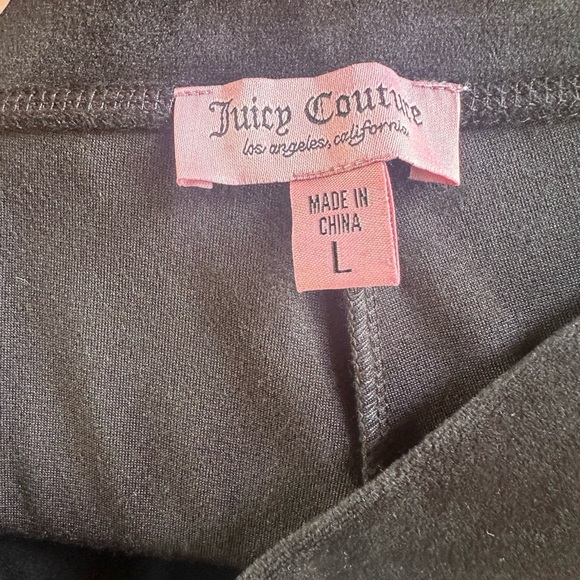 Juicy Couture Black Bling Velour Hoodie & Matching Flare Velour Pants Large EUC! - Picture 13 of 13